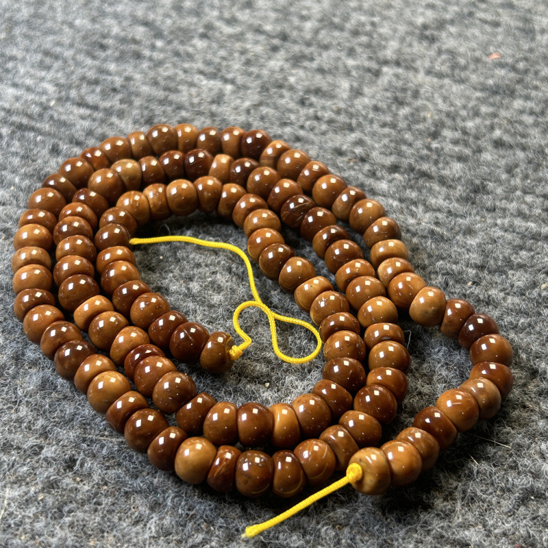 Ručni izrađeni narukvica Bodhi sjemenki, 108 perli, retro stil, unisex dizajn s krunom