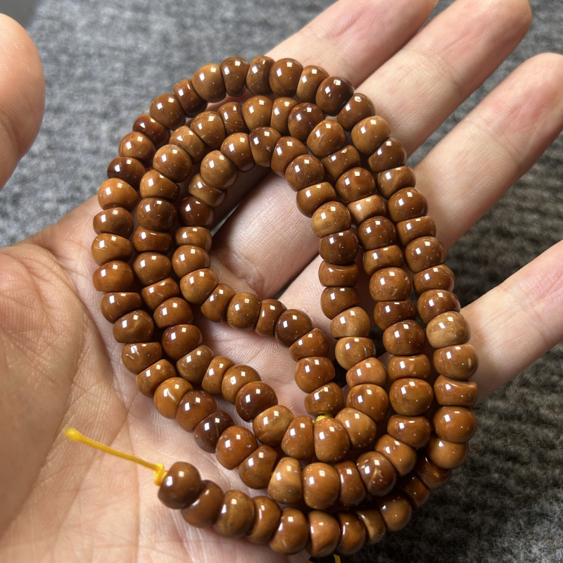 Ručni izrađeni narukvica Bodhi sjemenki, 108 perli, retro stil, unisex dizajn s krunom