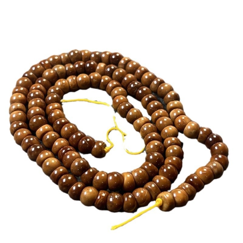 Ručni izrađeni narukvica Bodhi sjemenki, 108 perli, retro stil, unisex dizajn s krunom
