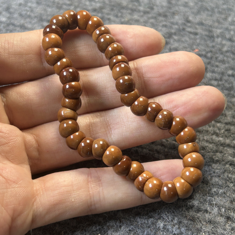 Ručni izrađeni narukvica Bodhi sjemenki, 108 perli, retro stil, unisex dizajn s krunom