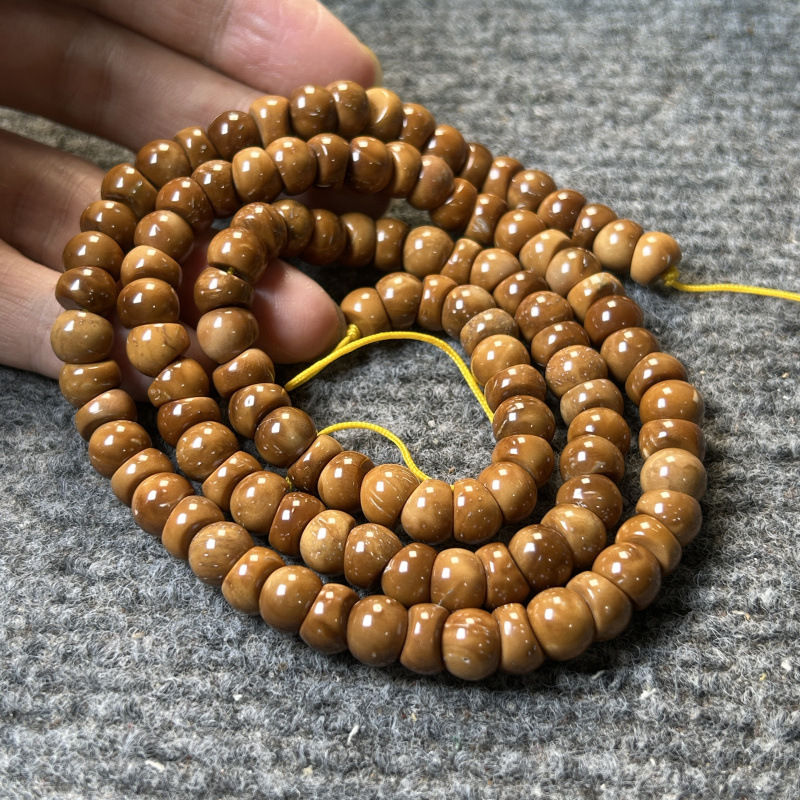 Ručni izrađeni narukvica Bodhi sjemenki, 108 perli, retro stil, unisex dizajn s krunom