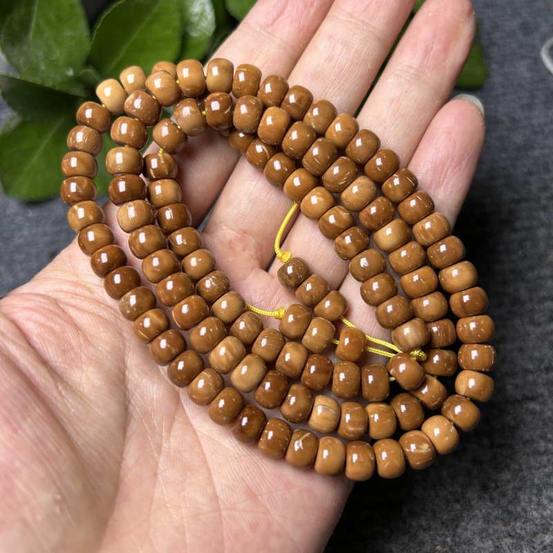 Ručni izrađeni narukvica Bodhi sjemenki, 108 perli, retro stil, unisex dizajn s krunom