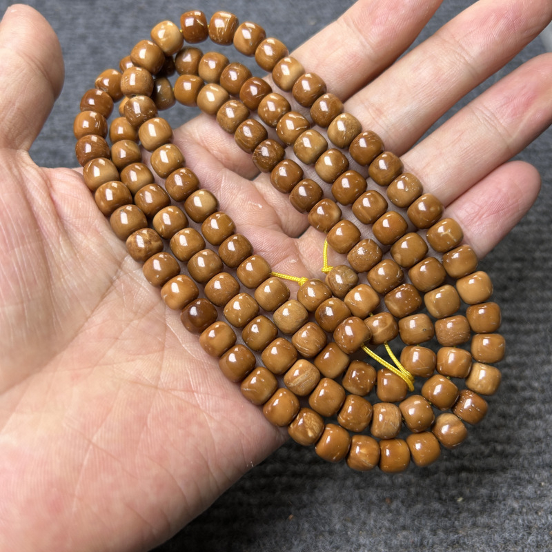 Ručni izrađeni narukvica Bodhi sjemenki, 108 perli, retro stil, unisex dizajn s krunom