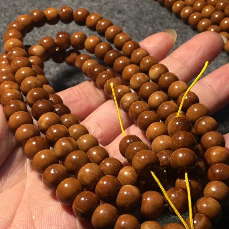 Ručni izrađeni narukvica Bodhi sjemenki, 108 perli, retro stil, unisex dizajn s krunom