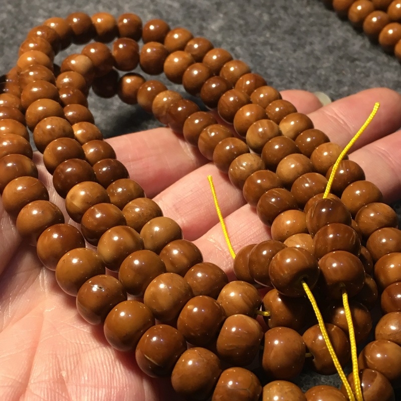 Ručni izrađeni narukvica Bodhi sjemenki, 108 perli, retro stil, unisex dizajn s krunom