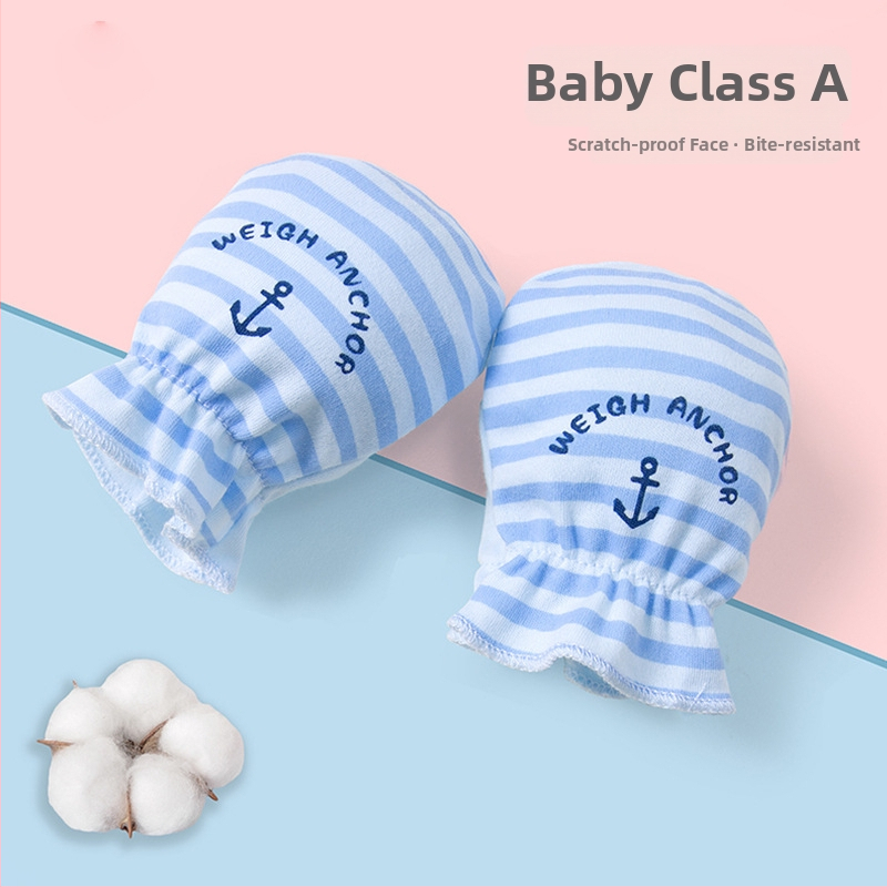 Naujagimių anti-scratch pirštinių komplektas - 100% medvilnė, kvėpuojanti, aukšta elastinė, įtraukti kojų uždangalai, unisex, visiems sezonams