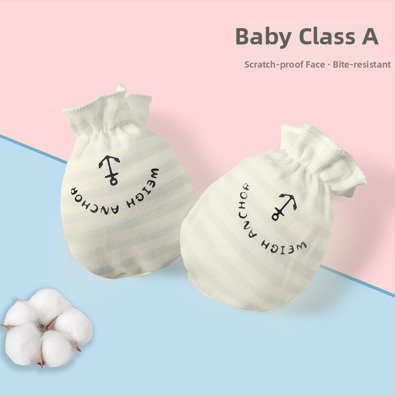 Naujagimių anti-scratch pirštinių komplektas - 100% medvilnė, kvėpuojanti, aukšta elastinė, įtraukti kojų uždangalai, unisex, visiems sezonams