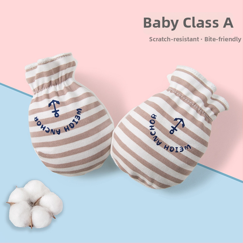 Naujagimių anti-scratch pirštinių komplektas - 100% medvilnė, kvėpuojanti, aukšta elastinė, įtraukti kojų uždangalai, unisex, visiems sezonams