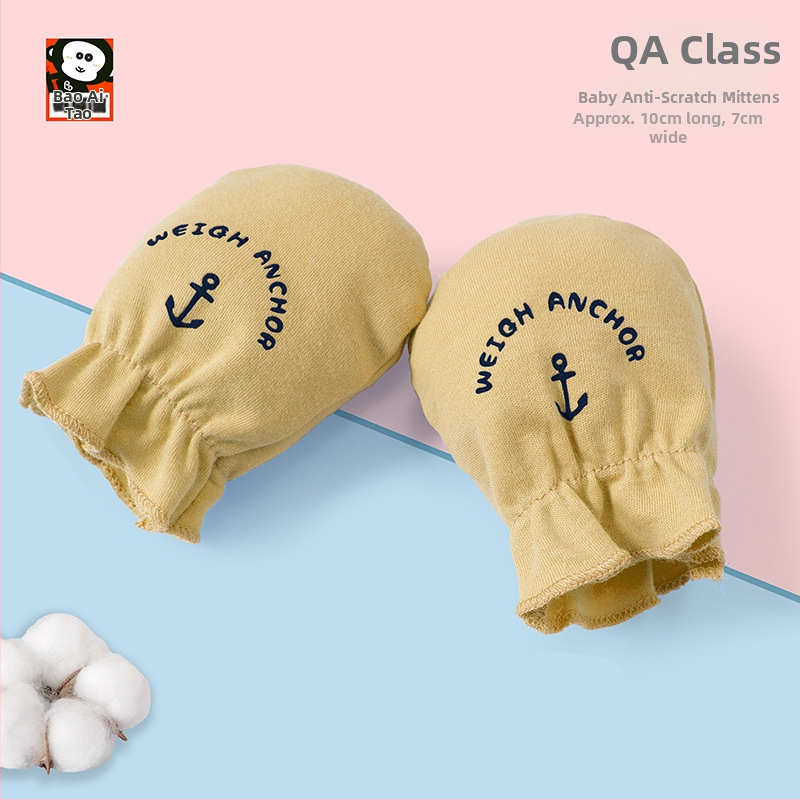 Naujagimių anti-scratch pirštinių komplektas - 100% medvilnė, kvėpuojanti, aukšta elastinė, įtraukti kojų uždangalai, unisex, visiems sezonams