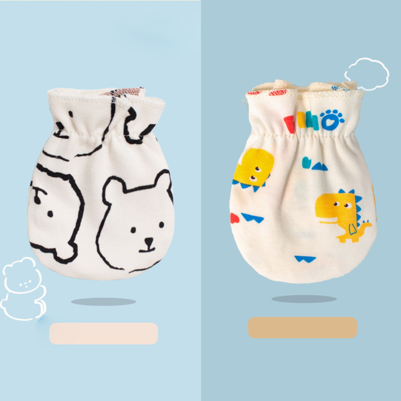 Naujagimių anti-scratch pirštinių komplektas - 100% medvilnė, kvėpuojanti, aukšta elastinė, įtraukti kojų uždangalai, unisex, visiems sezonams