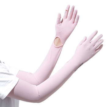 Дамски удължен ръкав от ледена коприна с UV защита, за шофиране и каране на колело