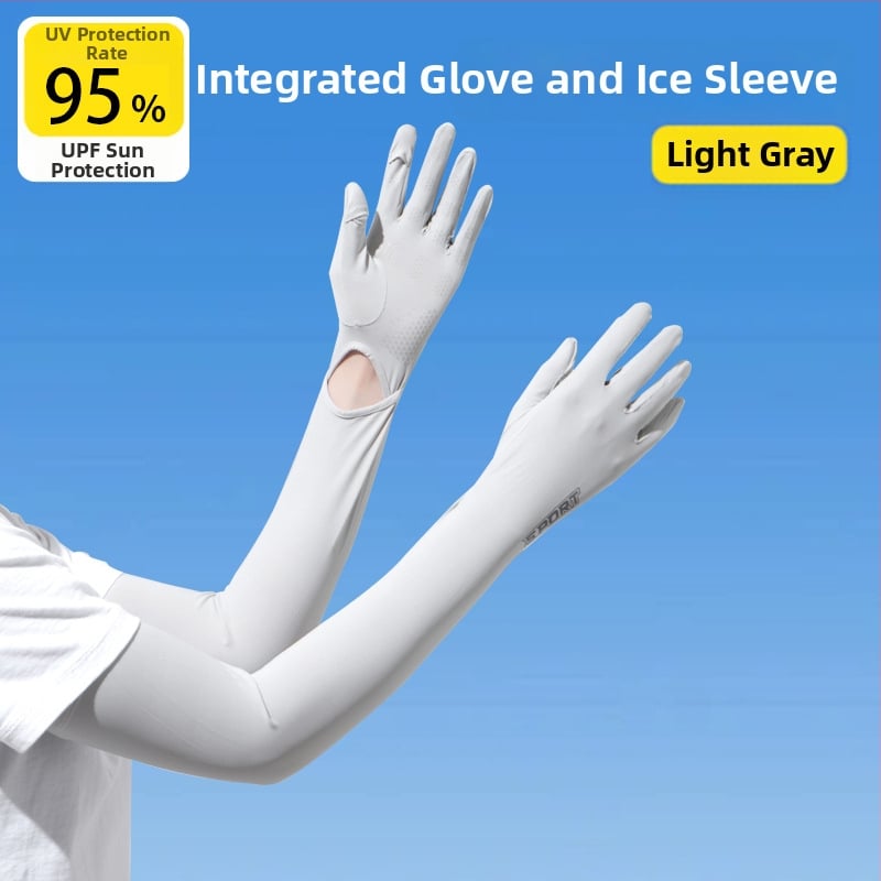 Дамски удължен ръкав от ледена коприна с UV защита, за шофиране и каране на колело