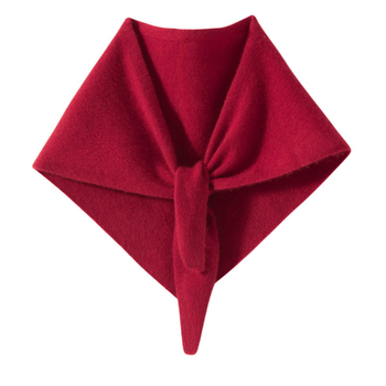 Ženski pleteni kašmirski trokutasti šal (100% kašmir; Mengyu shijia; jesen 2025)