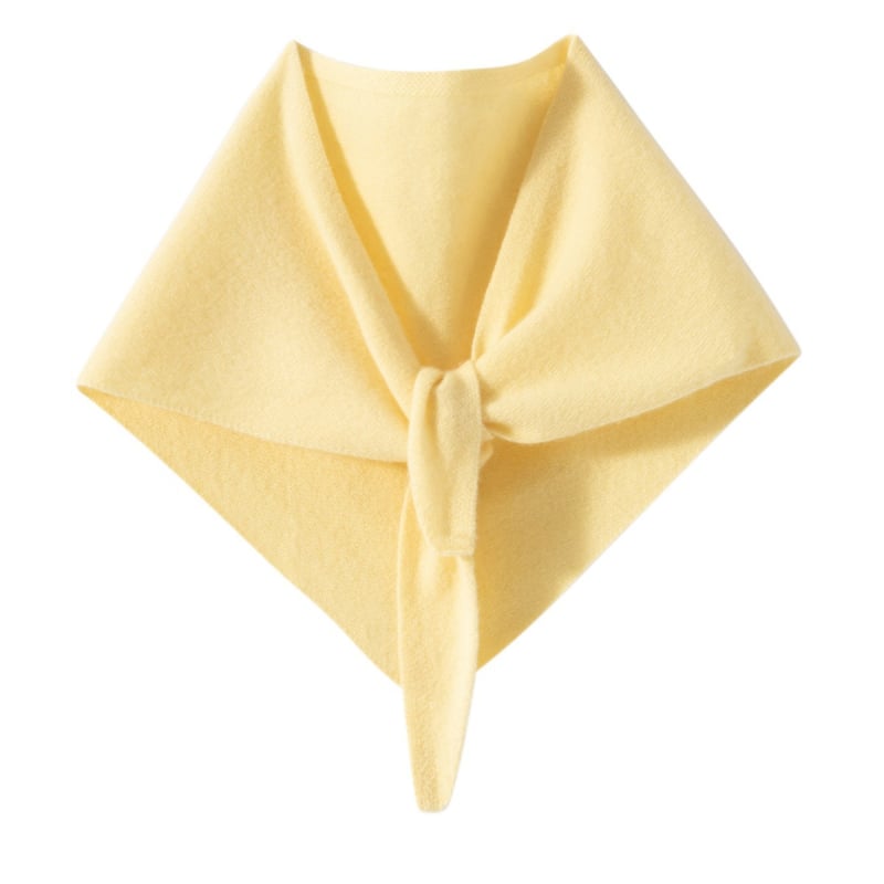 Ženski pleteni kašmirski trokutasti šal (100% kašmir; Mengyu shijia; jesen 2025)