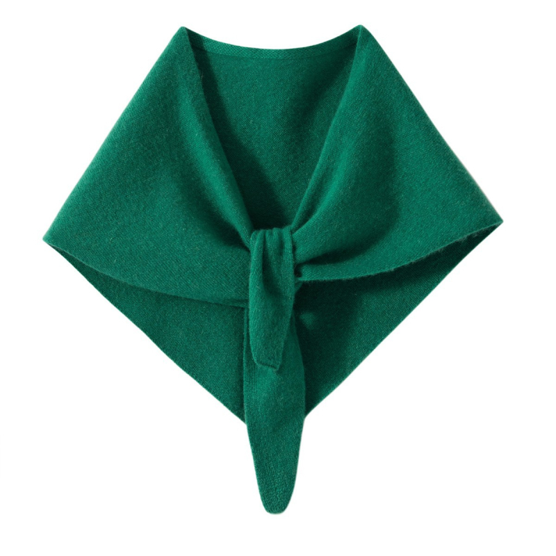 Ženski pleteni kašmirski trokutasti šal (100% kašmir; Mengyu shijia; jesen 2025)