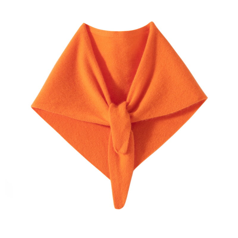 Ženski pleteni kašmirski trokutasti šal (100% kašmir; Mengyu shijia; jesen 2025)