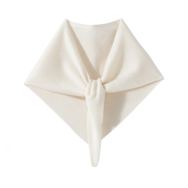 Ženski pleteni kašmirski trokutasti šal (100% kašmir; Mengyu shijia; jesen 2025)