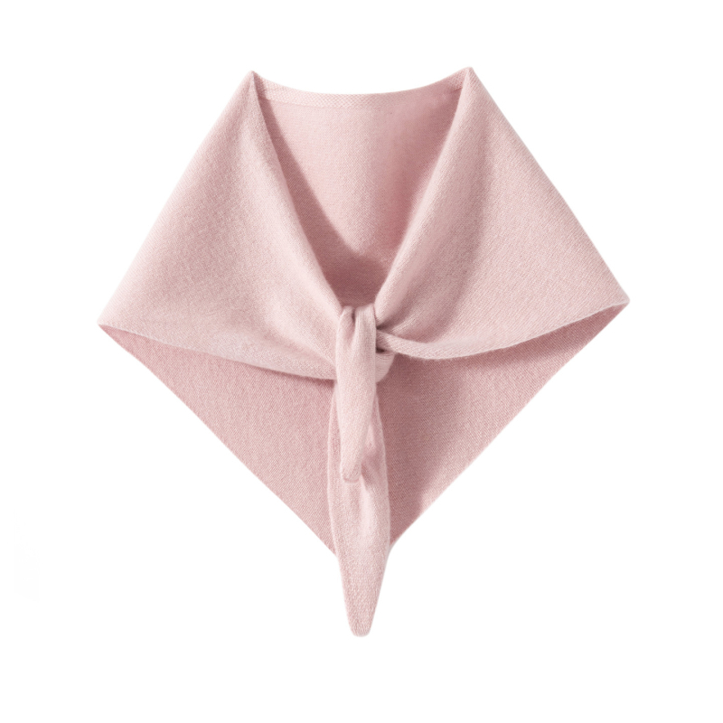 Ženski pleteni kašmirski trokutasti šal (100% kašmir; Mengyu shijia; jesen 2025)