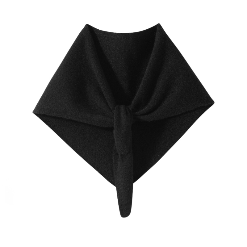 Ženski pleteni kašmirski trokutasti šal (100% kašmir; Mengyu shijia; jesen 2025)