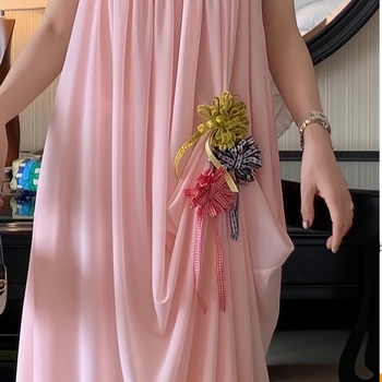 Corsage poga – roku darbs no auduma, sieviešu etniskais stils (rudens 2025 izlaidums)