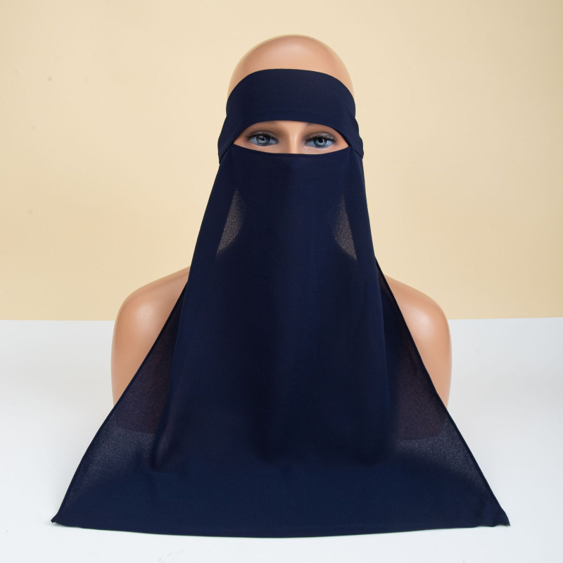 Chiffon šal za glavu s vezicom za vrat i etničkom maskom, prozračan, UV zaštita, sjenčanje, 100% poliester