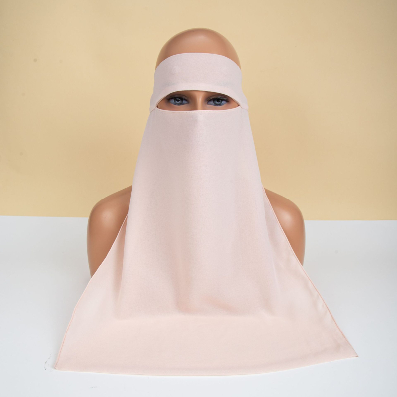 Chiffon šal za glavu s vezicom za vrat i etničkom maskom, prozračan, UV zaštita, sjenčanje, 100% poliester