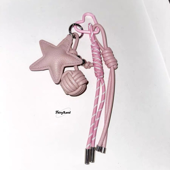 Odinis raktų pakabukas su žvaigžde, rankomis išaustas virvės mazgas, Korėjietiškas stilius (Pavasario 2025 leidimas)