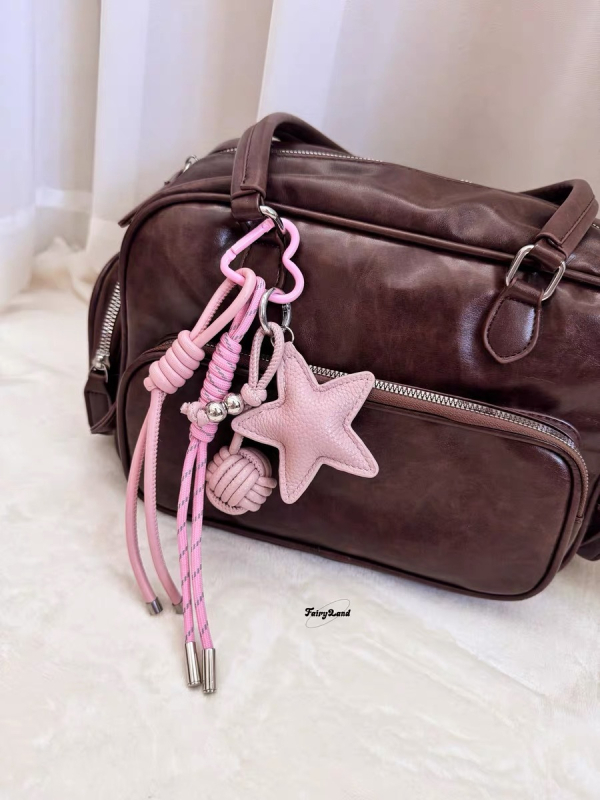 Odinis raktų pakabukas su žvaigžde, rankomis išaustas virvės mazgas, Korėjietiškas stilius (Pavasario 2025 leidimas)