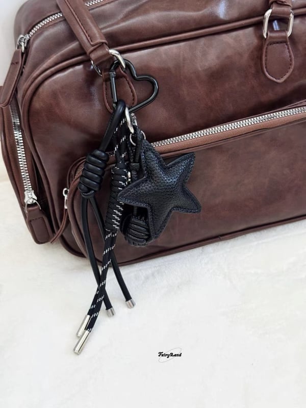 Odinis raktų pakabukas su žvaigžde, rankomis išaustas virvės mazgas, Korėjietiškas stilius (Pavasario 2025 leidimas)