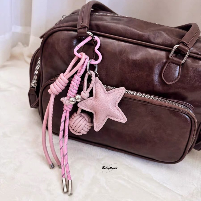 Odinis raktų pakabukas su žvaigžde, rankomis išaustas virvės mazgas, Korėjietiškas stilius (Pavasario 2025 leidimas)