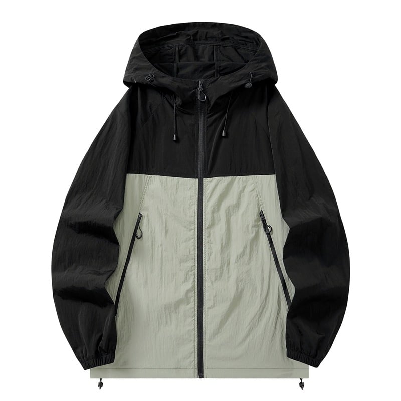 Neilona jaka ar kapuci – ultra plāna, elpojoša, ar rāvējslēdzēja kabatām