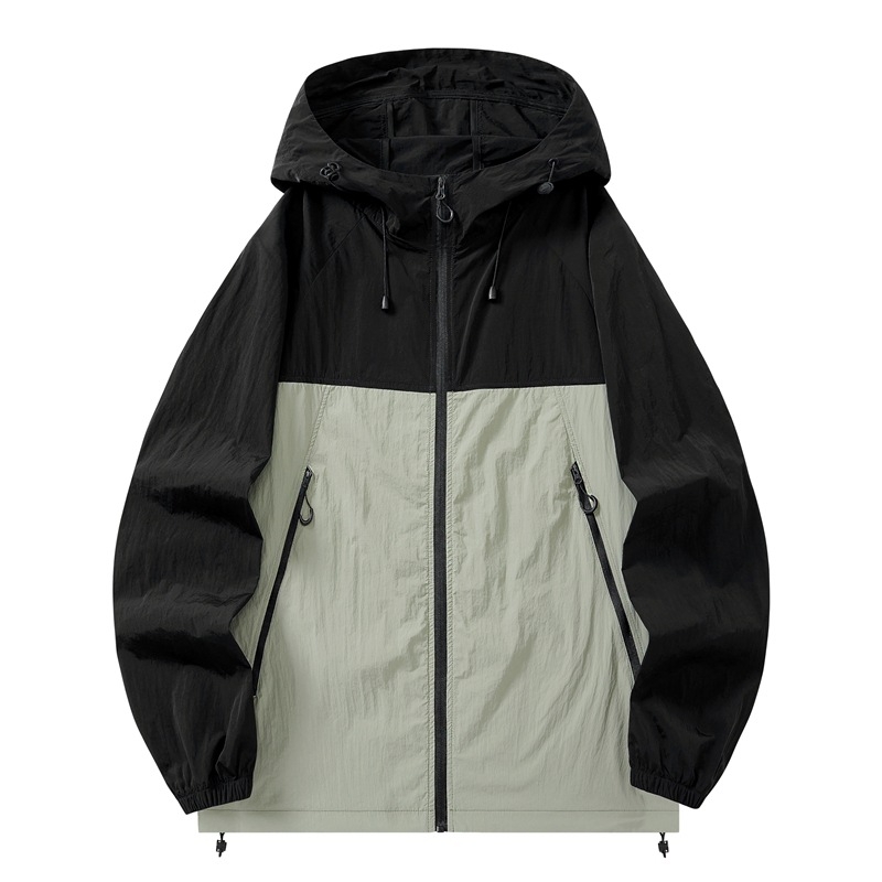 Neilona jaka ar kapuci – ultra plāna, elpojoša, ar rāvējslēdzēja kabatām