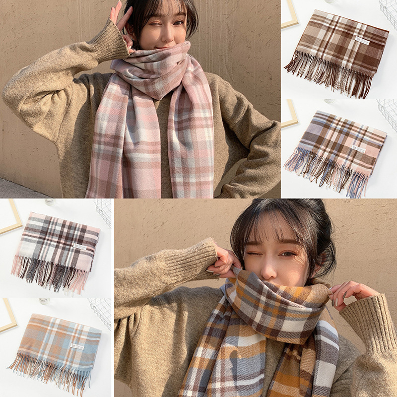 Каре шал от полиестер с имитация на кашмир, плетено, запазва топлината, зима