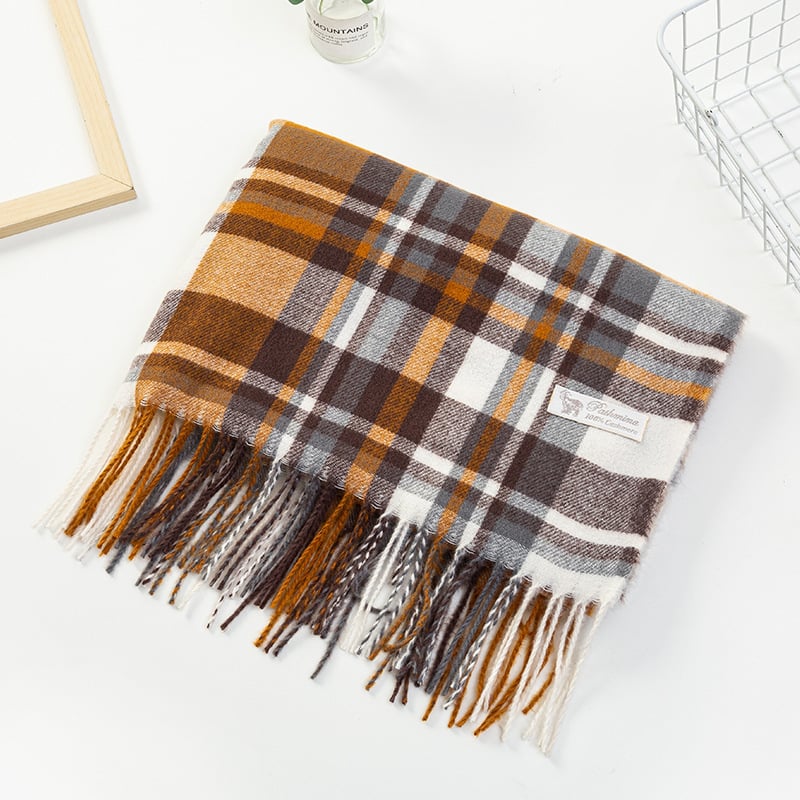 Каре шал от полиестер с имитация на кашмир, плетено, запазва топлината, зима
