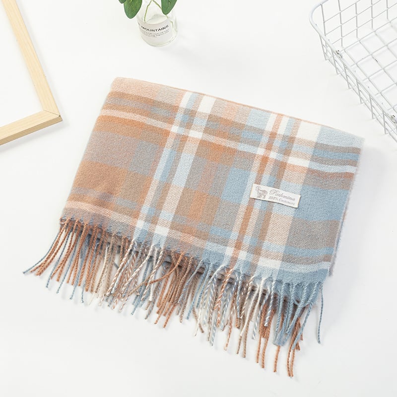 Каре шал от полиестер с имитация на кашмир, плетено, запазва топлината, зима
