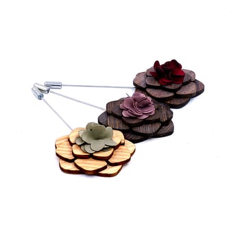 Drvena corsage broš - retro muški stil (Materijal: Drvo; Stil: Retro, Muški; Prilagodba: Da; Namjena: Dekoracija)