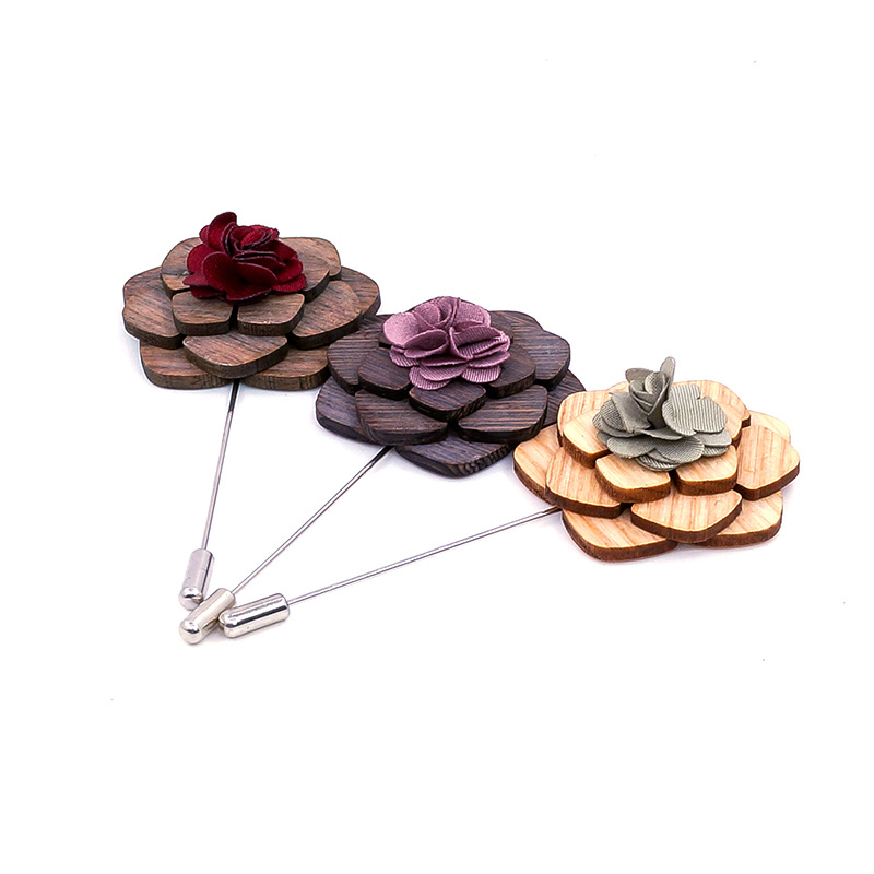 Drvena corsage broš - retro muški stil (Materijal: Drvo; Stil: Retro, Muški; Prilagodba: Da; Namjena: Dekoracija)