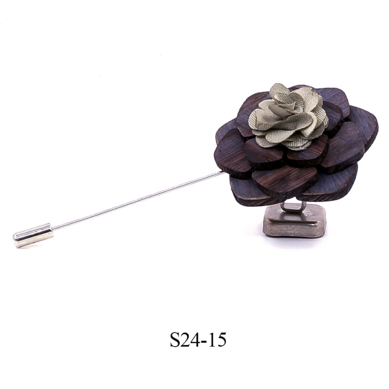 Drvena corsage broš - retro muški stil (Materijal: Drvo; Stil: Retro, Muški; Prilagodba: Da; Namjena: Dekoracija)