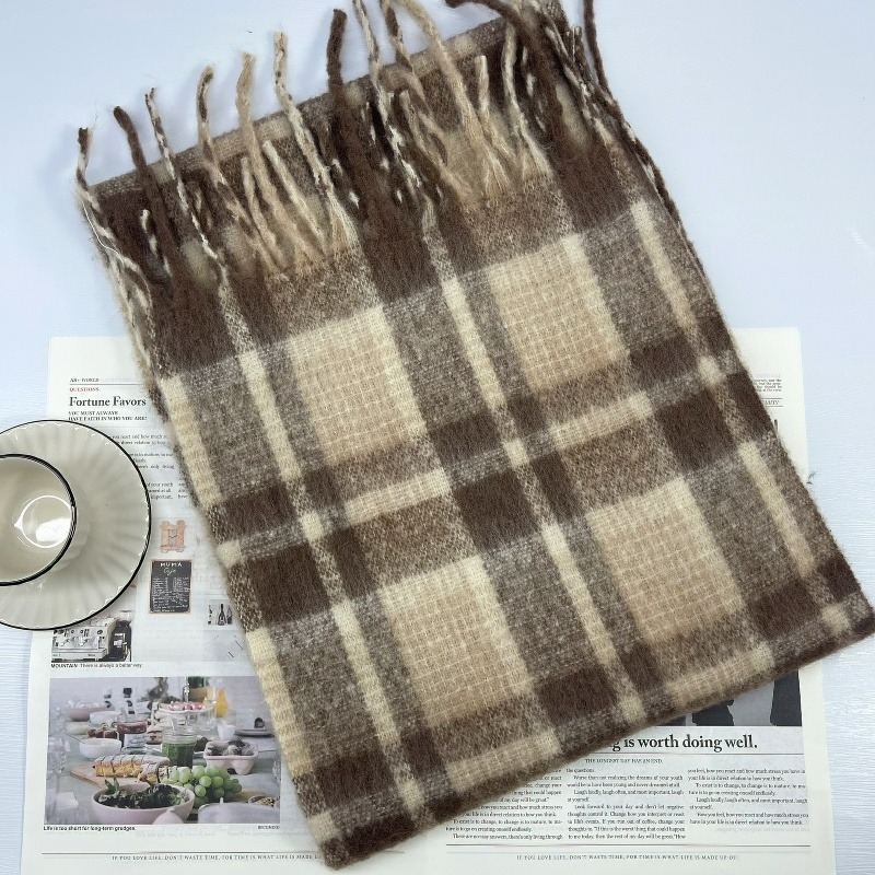 Šal od mohaira sa warp-knit konstrukcijom, polyester-mješavina, dugačak, grije zimu, svestran, vrhunski stil