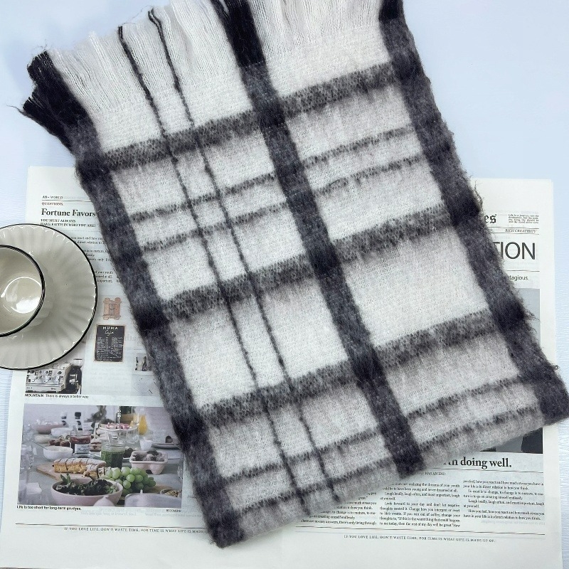 Šal od mohaira sa warp-knit konstrukcijom, polyester-mješavina, dugačak, grije zimu, svestran, vrhunski stil