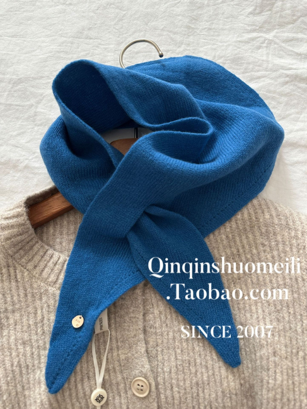 Ženski vuneni trokutasti šal — 100% vuna, warp pletenje, za jesen, zadržava toplinu