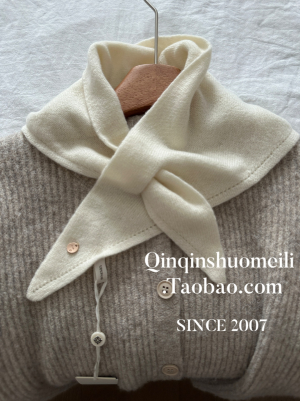 Ženski vuneni trokutasti šal — 100% vuna, warp pletenje, za jesen, zadržava toplinu