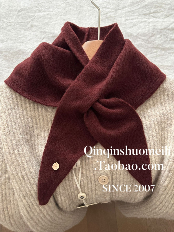 Ženski vuneni trokutasti šal — 100% vuna, warp pletenje, za jesen, zadržava toplinu