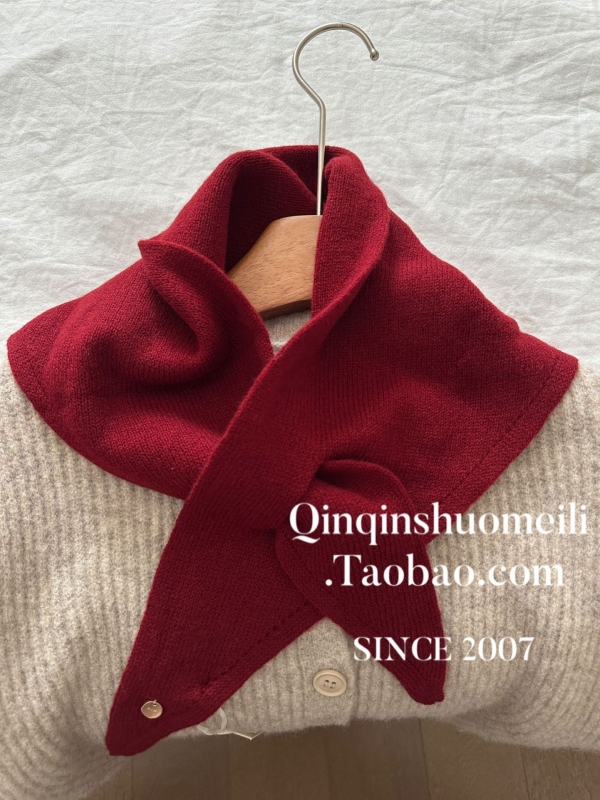 Ženski vuneni trokutasti šal — 100% vuna, warp pletenje, za jesen, zadržava toplinu