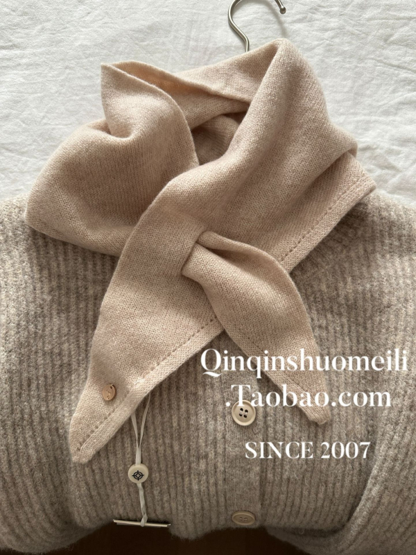 Ženski vuneni trokutasti šal — 100% vuna, warp pletenje, za jesen, zadržava toplinu