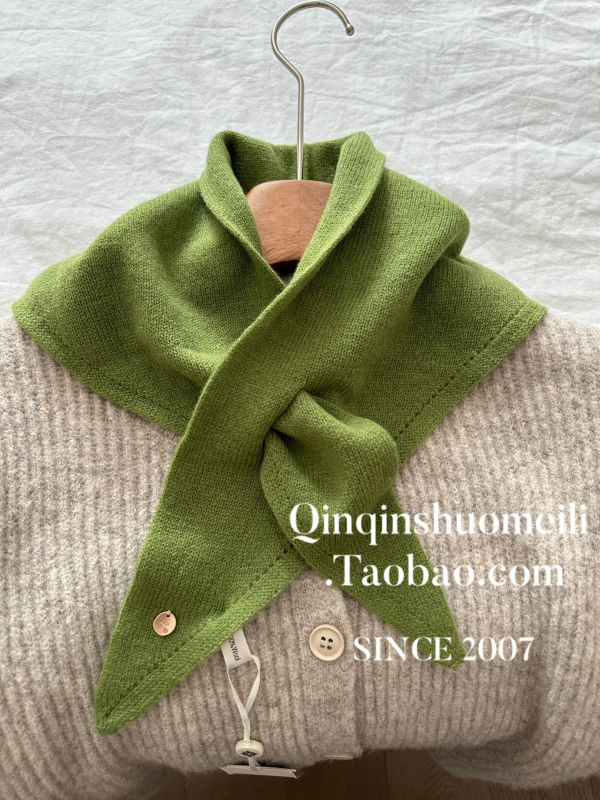 Ženski vuneni trokutasti šal — 100% vuna, warp pletenje, za jesen, zadržava toplinu