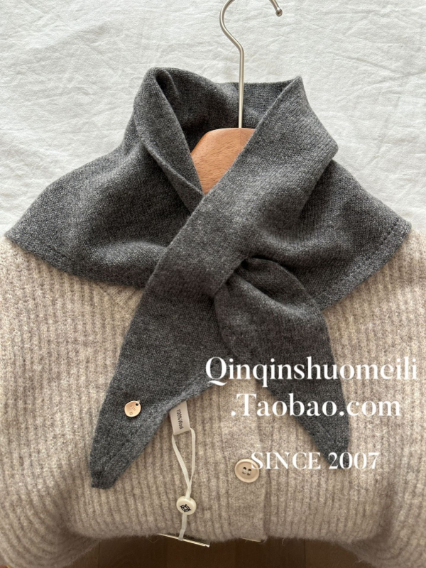 Ženski vuneni trokutasti šal — 100% vuna, warp pletenje, za jesen, zadržava toplinu