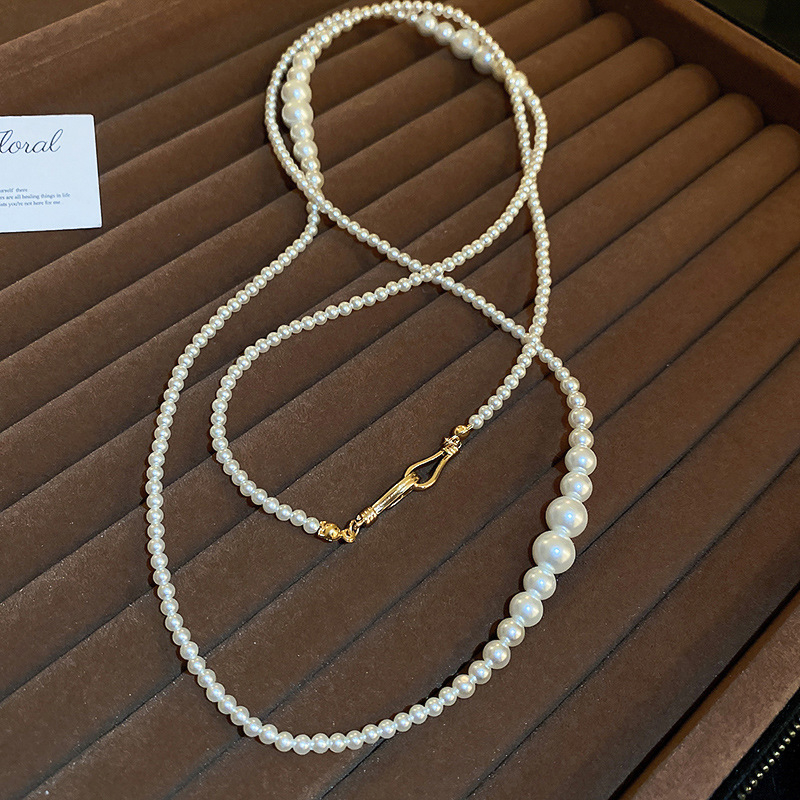 Geometrijski višeslojni ogrlica od umjetnih bisera — Kaitin Jewelry, elegantan stil za žene