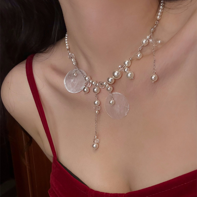 Geometrijski višeslojni ogrlica od umjetnih bisera — Kaitin Jewelry, elegantan stil za žene