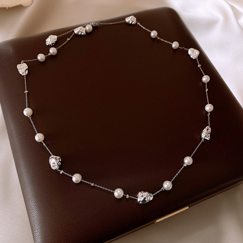 Geometrijski višeslojni ogrlica od umjetnih bisera — Kaitin Jewelry, elegantan stil za žene